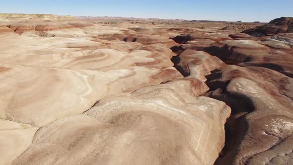 Flying fast and low over Mars landscape