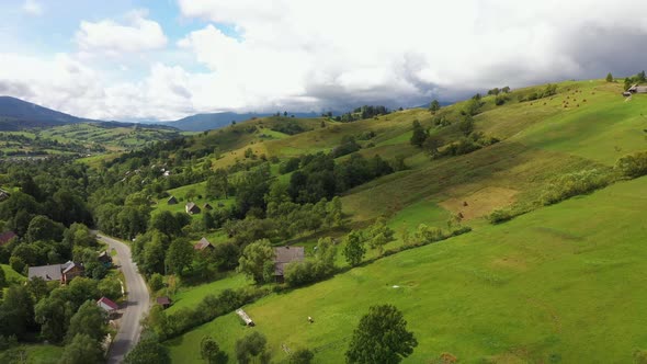 Scenic Mountain Village Landscape