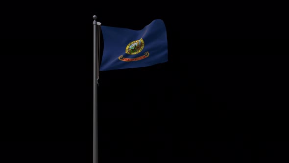 Idaho State Flag, 4K Prores 4444 Footage With Alpha