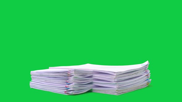 Stop motion animation Stacks overload document paper files 