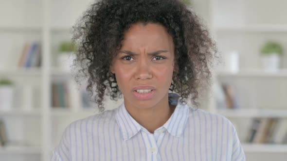 Disappointed African Woman Feeling Angry