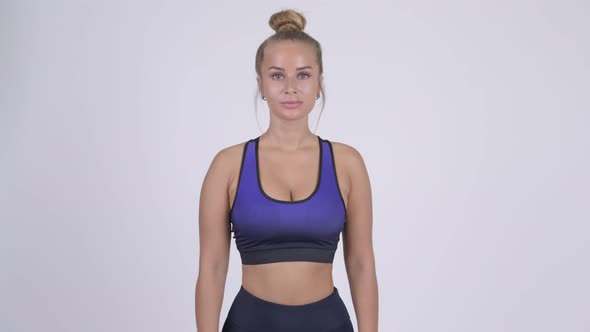 Young Beautiful Blonde Woman Ready for Gym