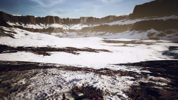 Rocks and Hills Under the Snow