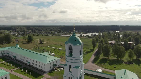 Alexander Svirsky Monastery Beautiful Summer Aerial Footage