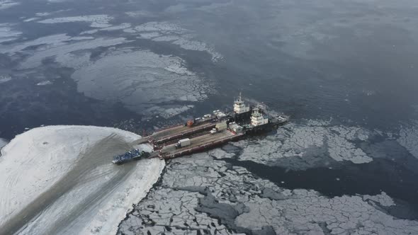 The Ferries Unloads at the Pier