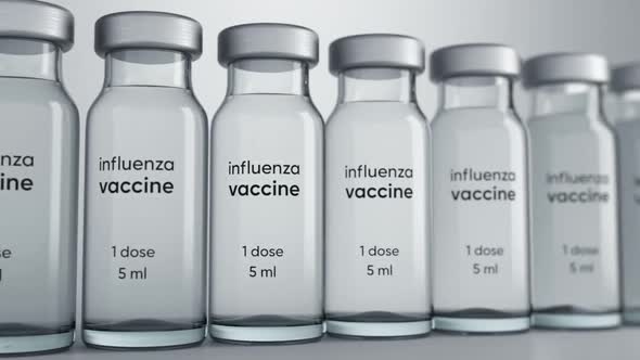 Vaccine Injection Bottle. Medicine Hospital Equipment &amp; Drug Vial. Seamless Looped Video alt