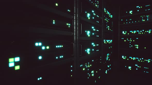 Clean Industrial Interior of a Data Server Room with Servers alt