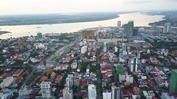 Aerial View Of Phnom Penh City 4k