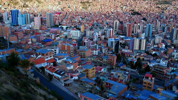 Vast Aerial Landscape around Mountainous Region of La Paz, Bolivia - Drone Footage.