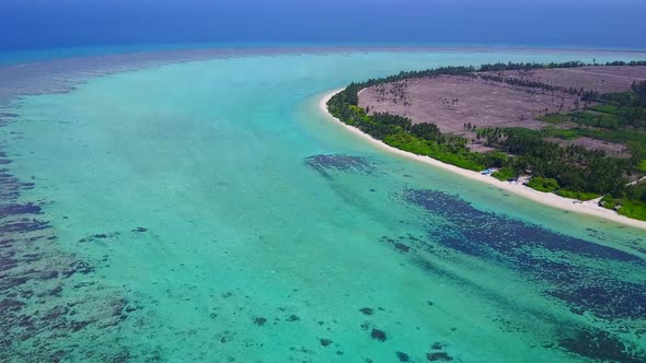 Aerial view landscape of sea view beach trip by blue water with sand background