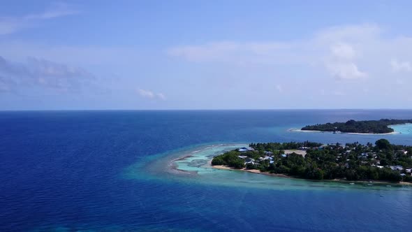 Aerial drone abstract of lagoon beach break by blue lagoon and sand background