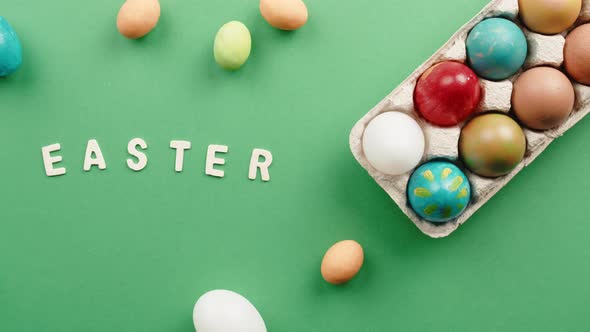 Happy Easter Text on Green Background