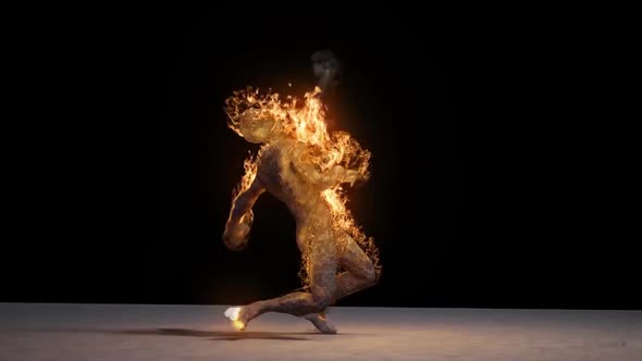 Burning Zombie Shatters Into Particles alt