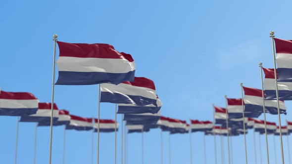 Netherlands Row Of Flags Animation