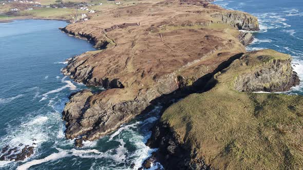 Aerial View of the Beautiful Coast at Kilcar in County Donegal  Ireland