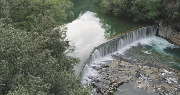 Aerial View of Gorges Cascade De La Vis