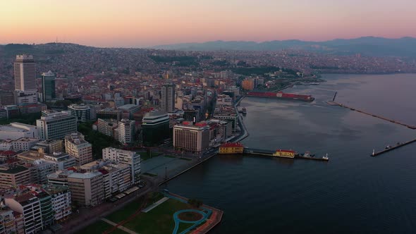 Panoramic View of Turkish Coastal Town