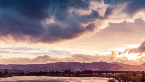 Sunset in New Zealand timelapse