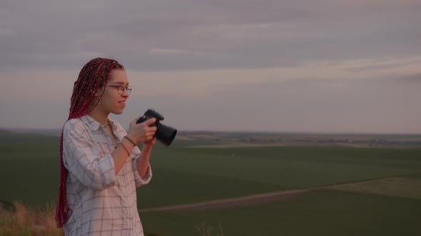 Close Up View of a Girl That Starts Taking Photos