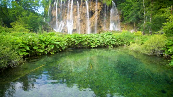 Waterfall in Plitvice Lakes Croatia