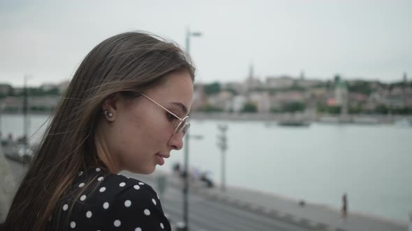 Woman is Enjoying Panorama of Budapest