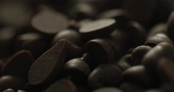 Video of close up of multiple chocolate chip background