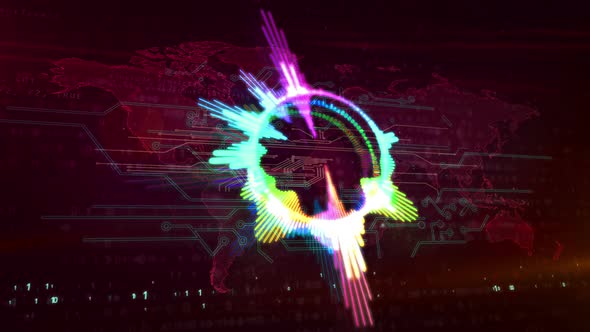 Audio spectrum music neon sign abstract loopable