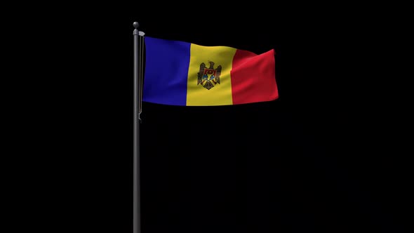 Moldova Flag With Alpha 2K