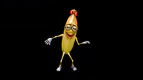 Fun Banana  Looped Dance with Alpha Channel and Shadow alt