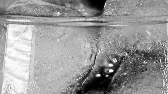 Glass of water with ice