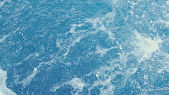 Bubbling Water From a Yacht View of the Waves in the Sea From a Yacht