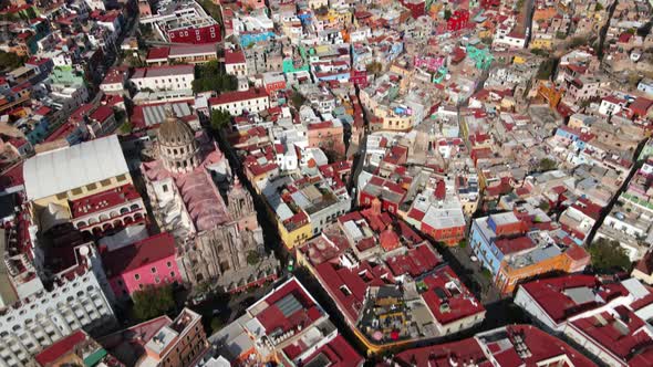 Basilica de Guanajuato, Mexico, Drone Shot