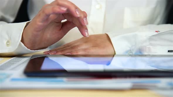 Businesswoman And Touch Pad