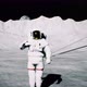 Astronaut In The Moon Crater - VideoHive Item for Sale