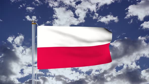 Poland Flag Waving 4k