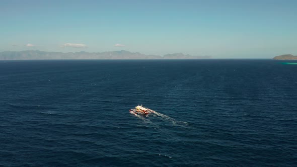 Philippine Motor Boat on the Water Surface