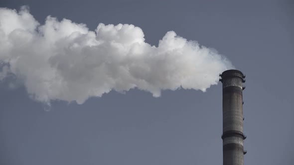 Smoke Comes From the Chimney. Air Pollution. Ecology. Kyiv. Ukraine