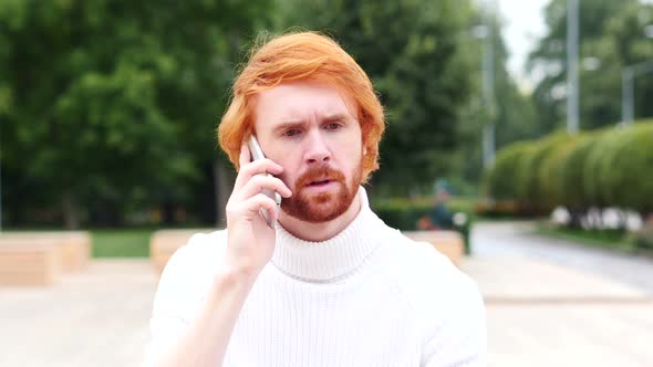 Man Talking on Phone at Work, Outdoor