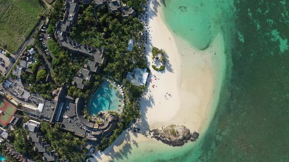 A Bird's-eye View of the Mauritius Beach Opens Up.amazing Coral Reef on the Island of Mauritius