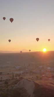 Cappadocia Turkey  Vertical Video of Balloon Launch