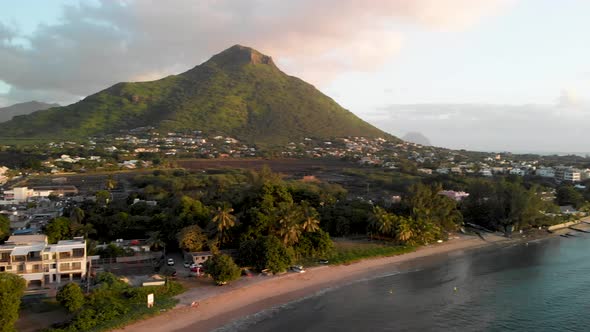 Beautiful Aerial View of Mauritius Island