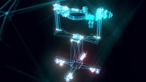 Goniophotometer For Characterization Of Light Bulbs Hologram Close Up 4k