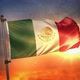 Mexico Flag Backlit At Beautiful Sunrise Loop Slow Motion - VideoHive Item for Sale
