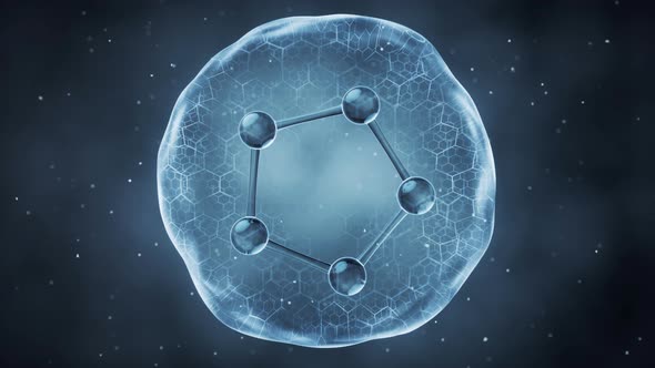 Organic sphere with molecule inside