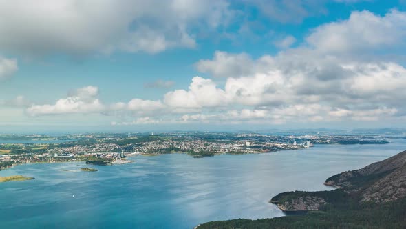 Top view of the Stavanger city from Dalnutsen mountain