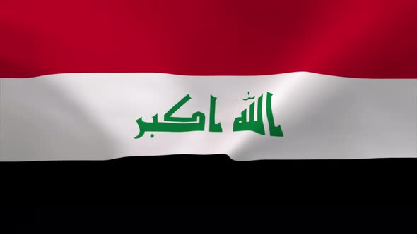 Iraq Waving Flag Animation 4K Moving Wallpaper Background