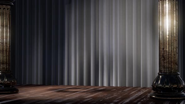 Stage Curtain with Light and Shadow