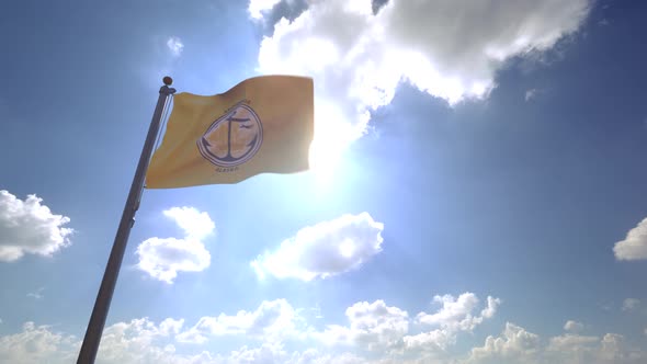 Anchorage City Flag (Alaska) on a Flagpole V4 - 4K