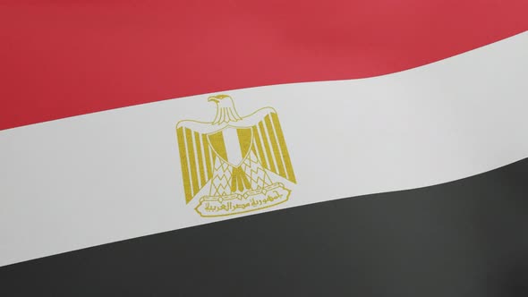 National Flag of Egypt Waving Original Size and Colors 3D Render Arab Republic of Egypt Flag Textile