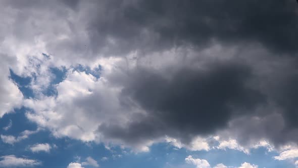 Timelapse summer clouds on blue sky